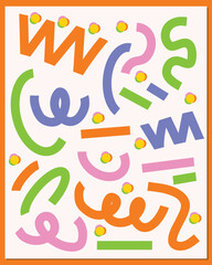 Handrawn line colorful doodle graphic vector illustration