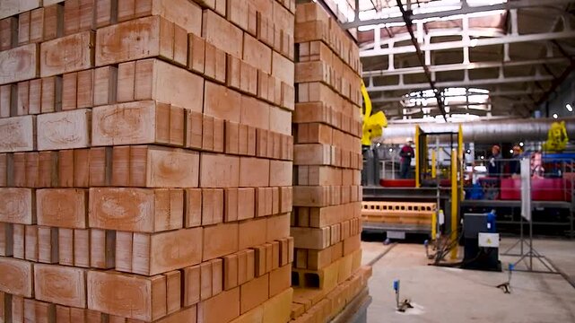 Brick factory. Production line at a factory for the production of building materials