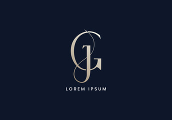 Letter gj modern fashion brand logo, gj letter logo, jg letter wordmark