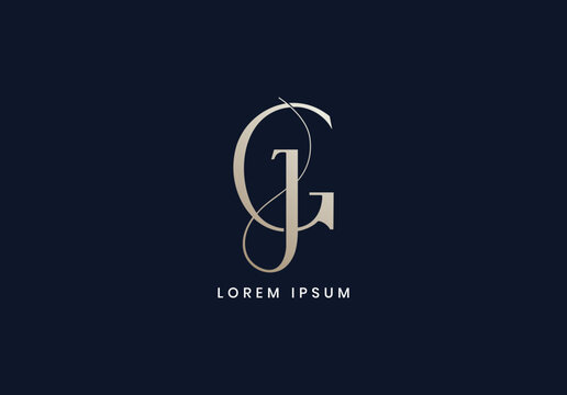 Letter gj modern fashion brand logo, gj letter logo, jg letter wordmark