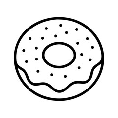 Delicious donut with sprinkles vector illustration for bakery shop and sweet food related designs and projects