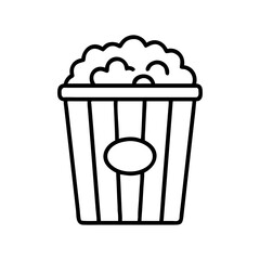 Popcorn bucket icon vector illustration for movie night snack food cinema or party time concept design element