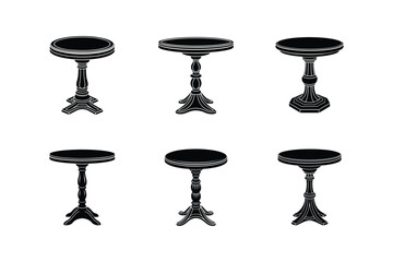pedestal table icon silhouette vector illustration