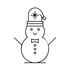 Christmas Holiday Line Art Icon Festive Decorations and Symbols