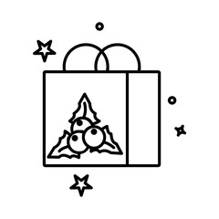 Christmas Holiday Line Art Icon Festive Decorations and Symbols