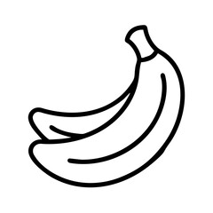 Banana vector illustration, fruit outline drawing, healthy food clip art, tropical fruit icon vector image