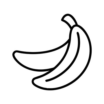recommend clip art: Banana fruit vector illustration, healthy eating, tropical fruit, outline drawing, simple banana clip art