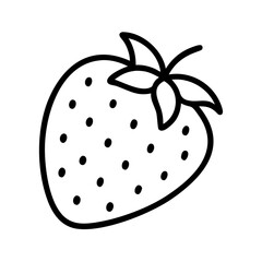 Strawberry outline vector drawing fresh fruit illustration healthy food summer berry sweet ingredient simple design