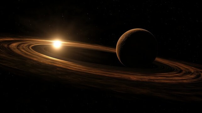 A planet orbiting inside a black hole, unaffected by its pull.