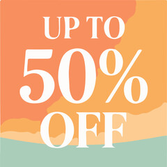 Up To Fifty Percent Off Promotion On Modern Abstract Peach Background