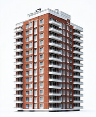 Fototapeta premium modern condominium building with red brick facade