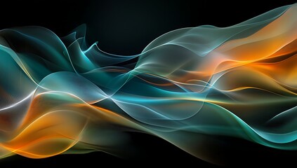 Obraz premium Flowing wave of color representing sound waves on, symbolizing the concept of voice AI technology and sounds for graphic design