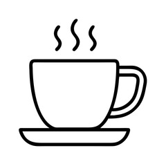 Hot drink coffee cup vector icon illustration for cafe menu and beverage design element isolated on white