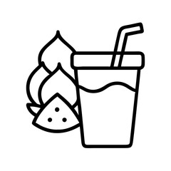 Refreshing watermelon smoothie vector illustration for summer drink and healthy beverage design concept