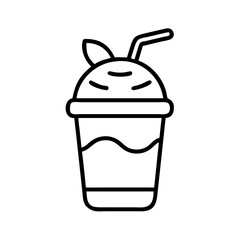 Refreshing smoothie drink vector icon illustration for summer beverages and healthy lifestyle designs
