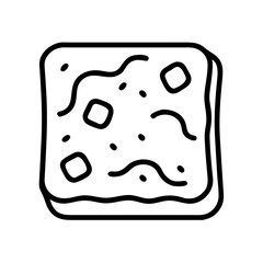 Delicious brownie square vector icon illustration for bakery dessert and sweet food design element concept