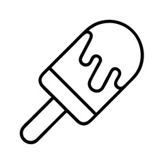 Ice cream popsicle vector outline drawing summer dessert food sweet treat frozen snack illustration graphic design