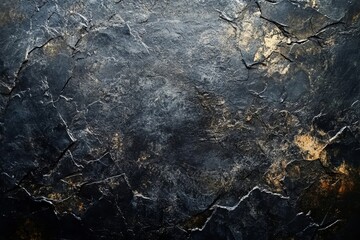 Black background with marbled vintage grunge texture, old dark and light black and charcoal gray stone or rock wall, solid black paper in rich fancy elegant design, textured, Generative AI