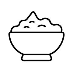 Bowl of mashed potatoes vector icon illustration for food and recipe designs and culinary projects