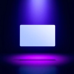 Fototapeta premium Professional Business Card Mockup with Purple Spotlight on Dark Background