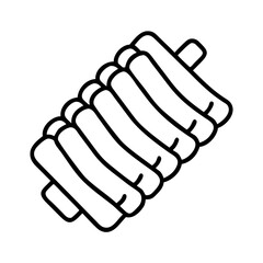 Delicious outline pork ribs rack vector illustration for bbq and grilling food design and recipe, yummy 
