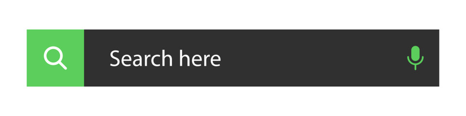 Search bar ui icon element with microphone isolated Vector Illustration