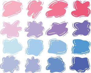 blobs pastel colored pink purple sky blue blue used for text decorate illustation