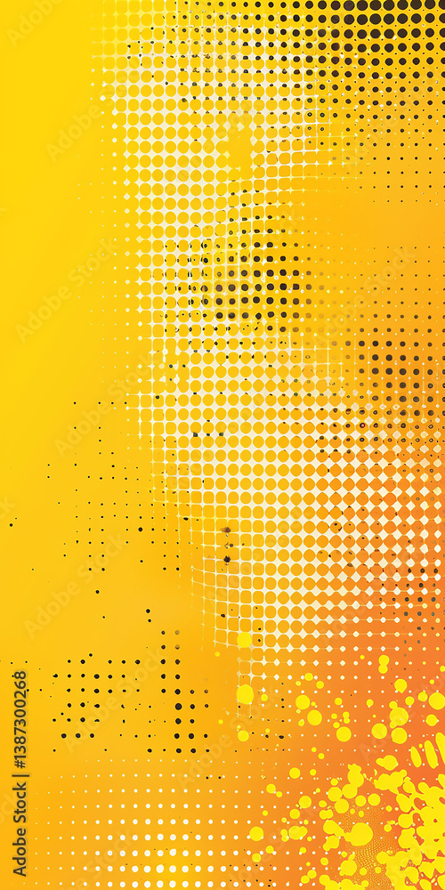 Aufkleber abstract yellow orange dotted pattern background dots halftone orange yellow color pattern gradient 