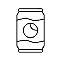 Outline beverage can vector illustration, soda can drink, aluminum can, refreshment, editable stroke  char
