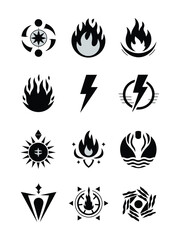 Collection of Fire, Energy and Abstract Symbols