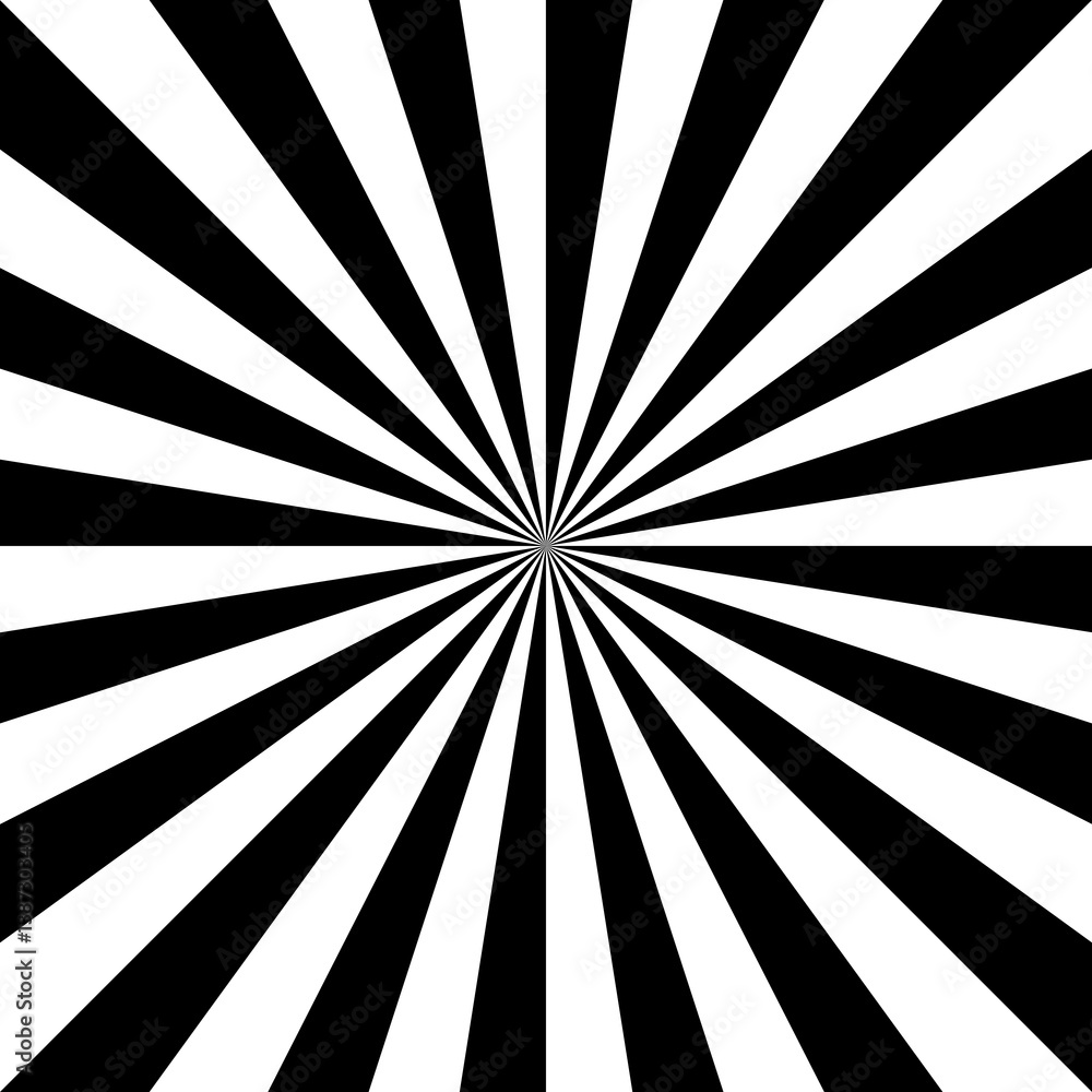 Poster striped black and white abstract artwork background. minimal radial lines. geometric monochrome patt