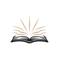 Open Bible with Light Rays Vector icon of a Bible with radiant lines rising up