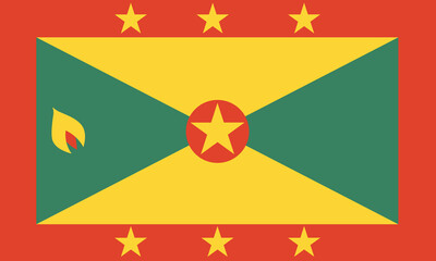 Grenada flag. Official colors and proportions.
