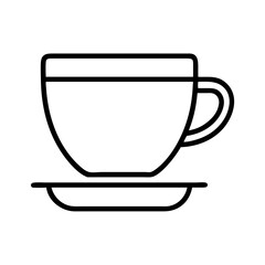Coffee cup vector icon illustration for cafe menu design and beverage concept with simple outline style