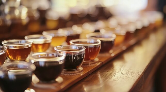 A tea-tasting ceremony with different global tea varieties.
