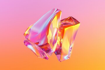 Abstract crystalline formation floats on gradient background; possible design element