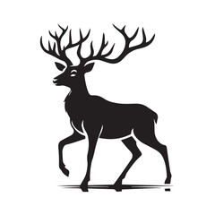 deer silhouette vector with white background deer silhouette line art vector illustration