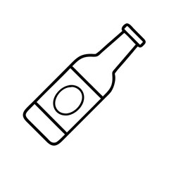 Outline drawing of a beer bottle with label for beverage alcohol drink packaging and product design needs