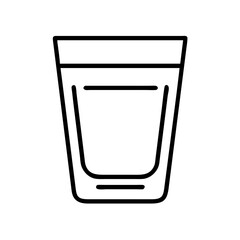 Illustration of a glass of water drink beverage liquid clear refreshment thirst quencher simple line icon vector