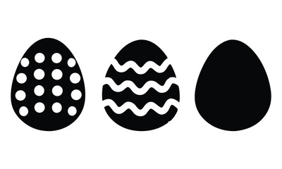 Easter Eggs Silhouette Vector, Eggs Vector illustration set, Cute spring graphic set
