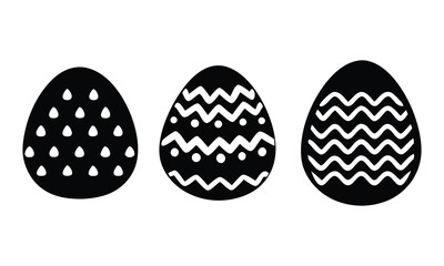 Easter Eggs Silhouette Vector, Eggs Vector illustration set, Cute spring graphic set