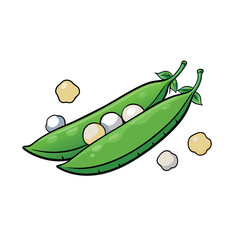 Peas snow-peas sugar-snap peas illustration. 