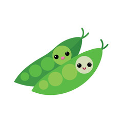 Peas snow-peas sugar-snap peas illustration. 