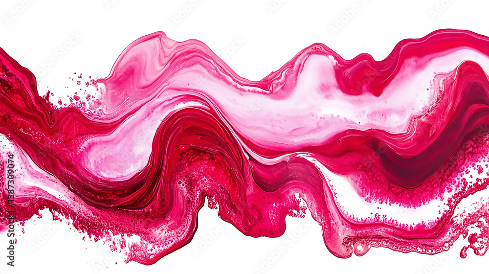 Aufkleber abstract red and orange wave painting creating a dramatic visual impact and a sense of depth and mov