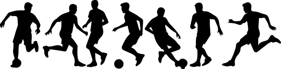 silhouette of a football player dribbling the ball