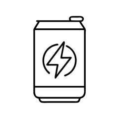 Energy drink can outline icon vector illustration for beverage and refreshment product branding design