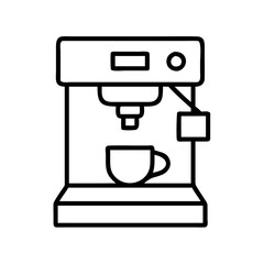 Coffee maker machine illustration for home brewing and espresso preparation vector line art minimalist design