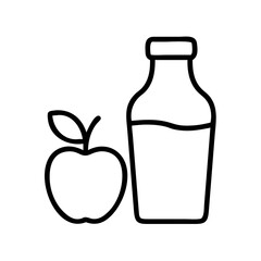 Apple juice bottle vector icon illustration for healthy lifestyle and organic food concept design use,   characters