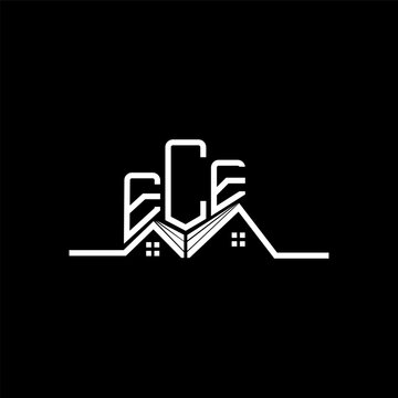 ECE Real State logo design, ECE simple and modern logo. ECE luxurious alphabet design