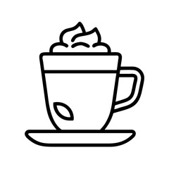 Delicious coffee cup with whipped cream icon vector design for cafe menu and drink illustration asset
